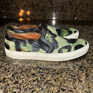 Givenchy Green and Black Leopard Slip-On Sneakers